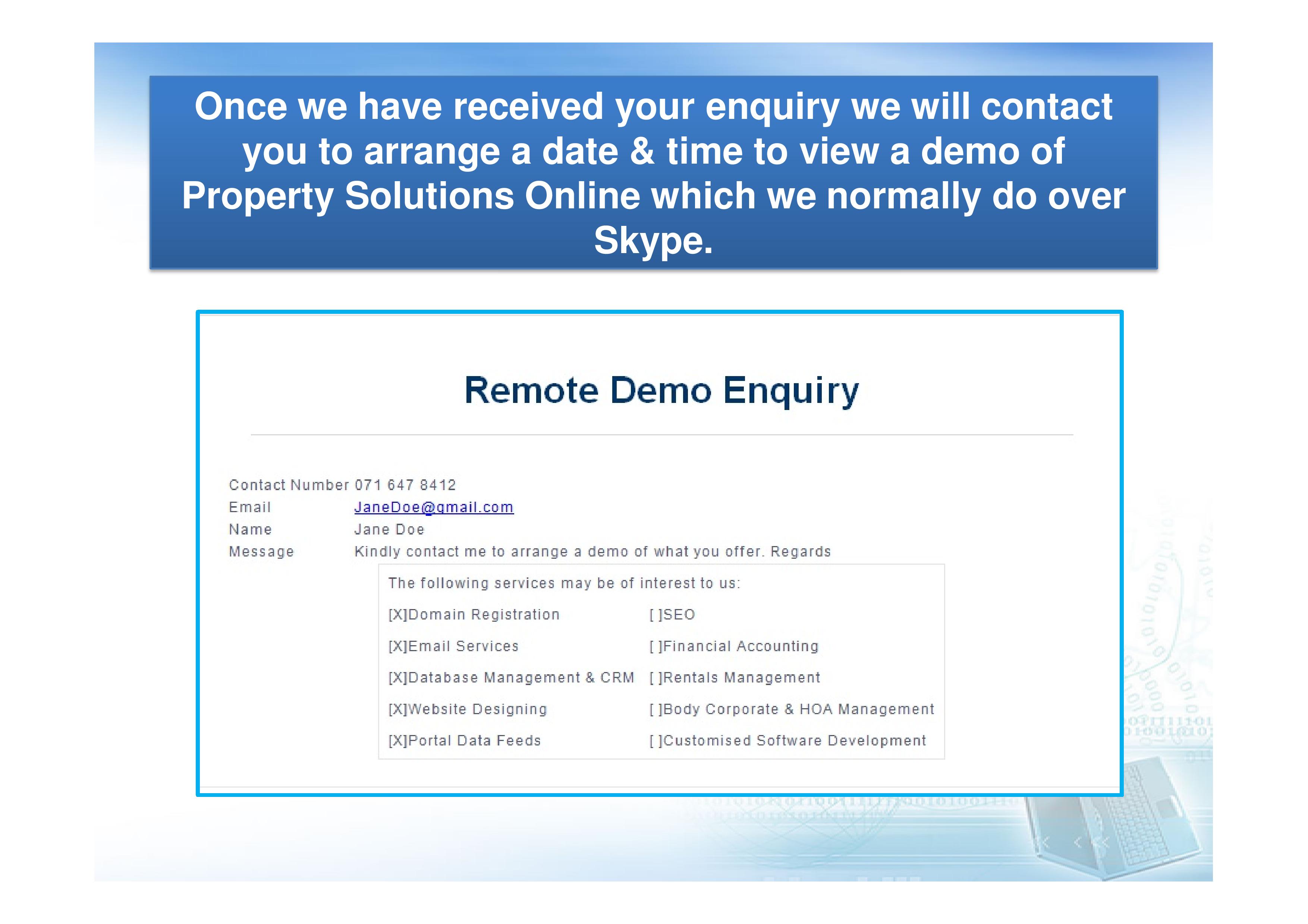 Wait for one of our consultants to contact you.