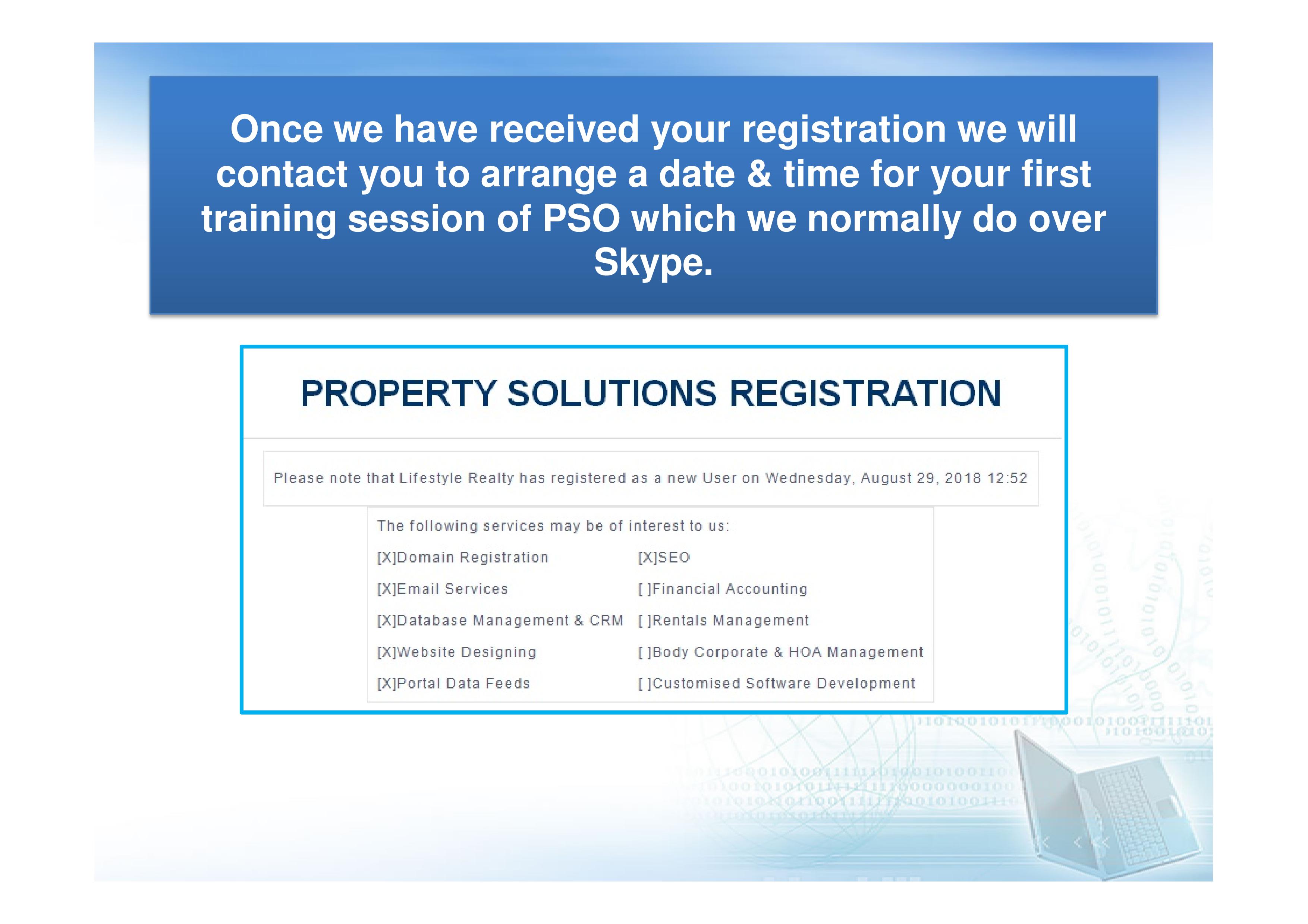Wait for us to contact you after we have activated your trial account.